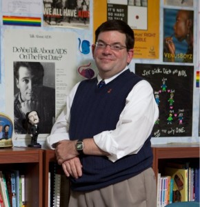 Al Vernaccchio in his classroom at Friends' Central School in Wynnewood, Pa.