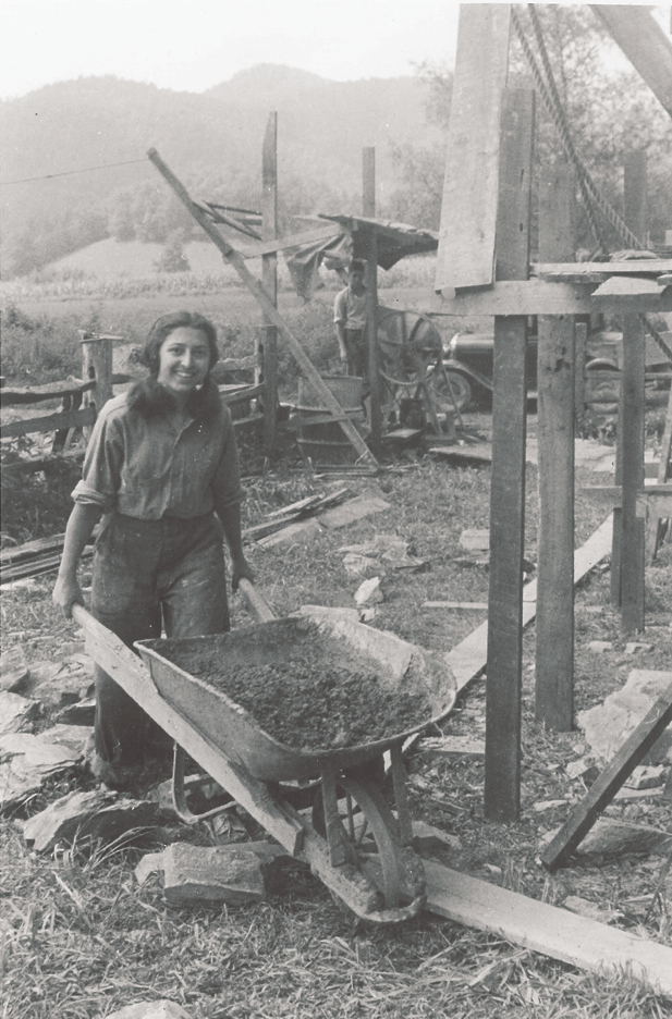 An AFSC workcamp participant at a site in Brasstown, N.C., in 1946 (learn more about this project). Both photos courtesey of American Friends Service Committee.