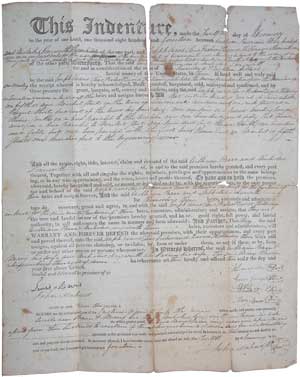 The 1814 deed to the first meetinghouse.