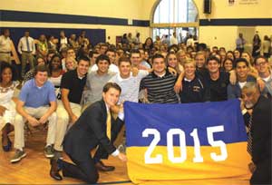 Penn Charter class of 2015 with head of school Darryl J. Ford.