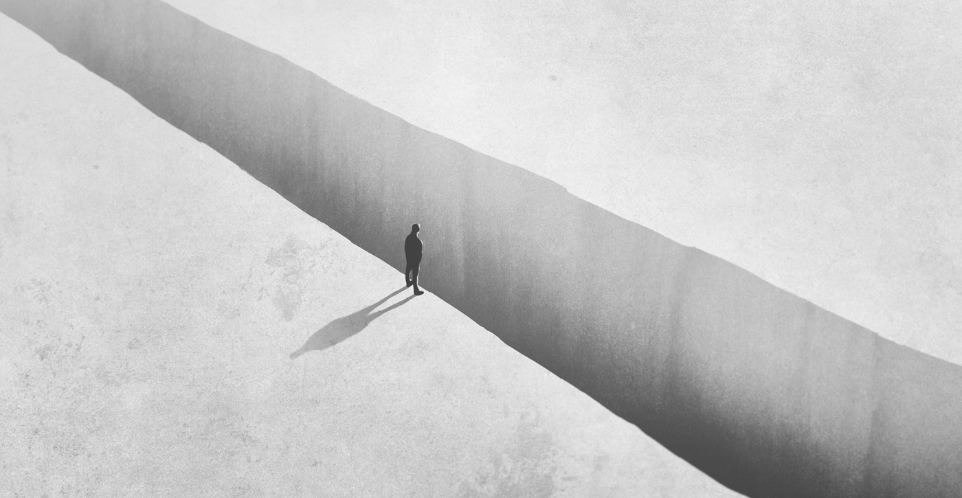 Man standing on Cliff
