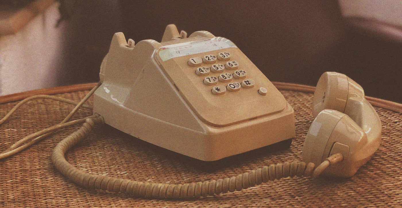Old corded telephone